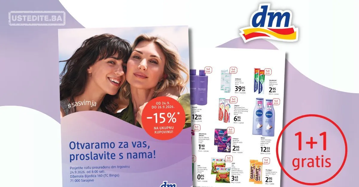 dm katalog SVE 1+1 GRATIS 24-26.9.2026.
