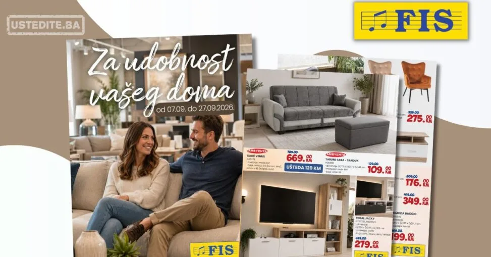 Fis katalog NAMJEŠTAJ - Super cijene za uređenje doma | 7-27.9.2026.