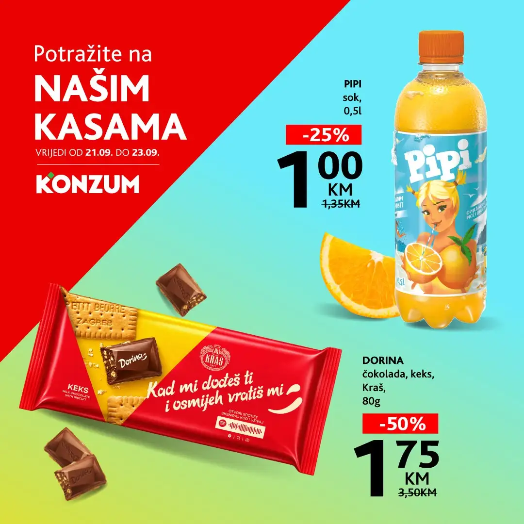 Konzum AKCIJA NA KASAMA 21-23.9.2026. - str. 1