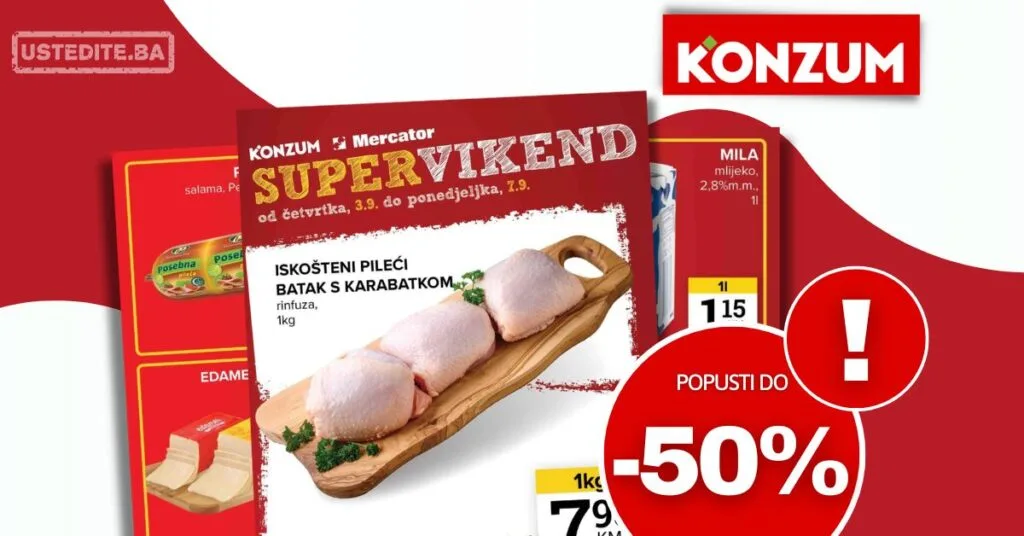 Konzum vikend akcija 3-7.9.2026.