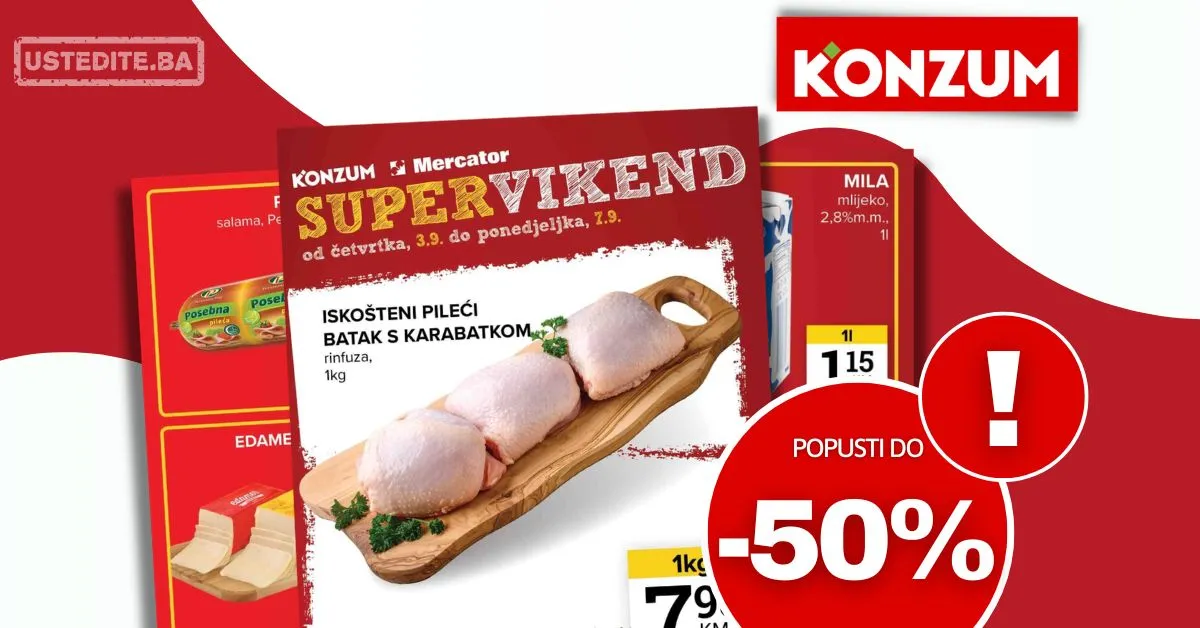 Konzum vikend akcija 3-7.9.2026.