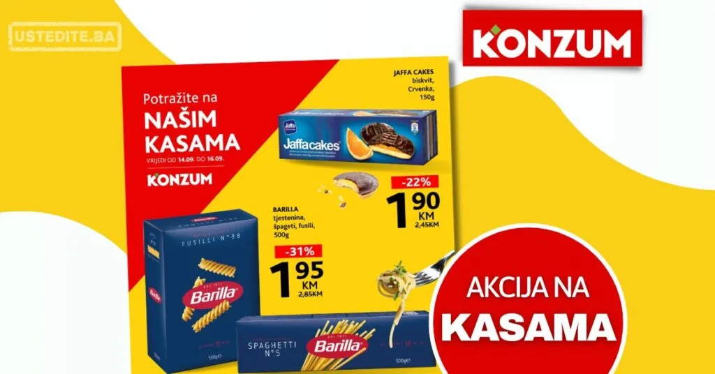 Konzum AKCIJA NA KASAMA 14-16.9.2026.