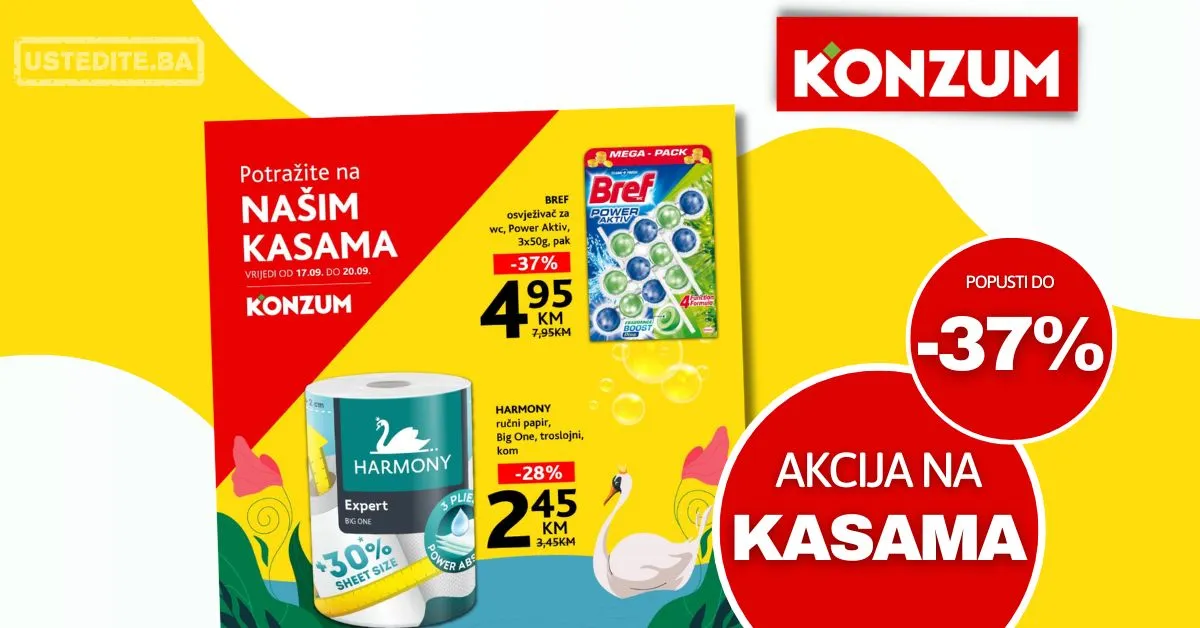Konzum AKCIJA NA KASAMA 17-20.9.2026.
