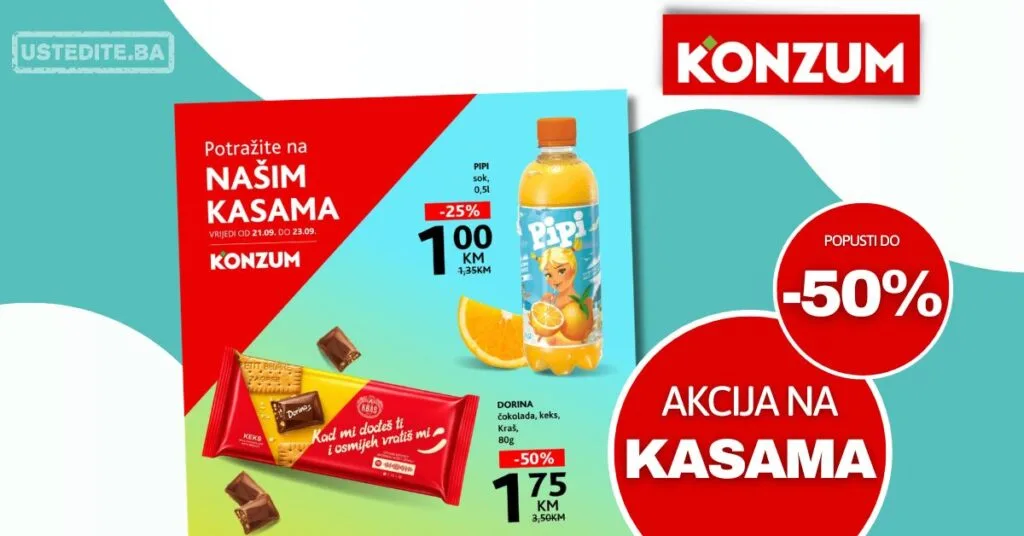 Konzum AKCIJA NA KASAMA 21-23.9.2026.