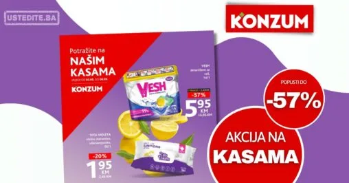 Konzum AKCIJA NA KASAMA 3-6.9.2026.