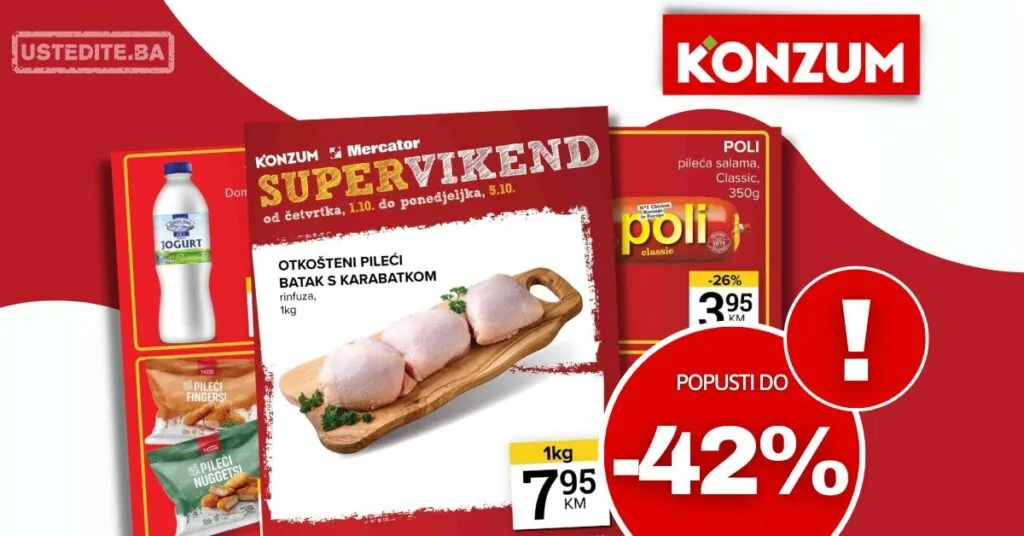 Konzum vikend akcija 1-5.10.2026.