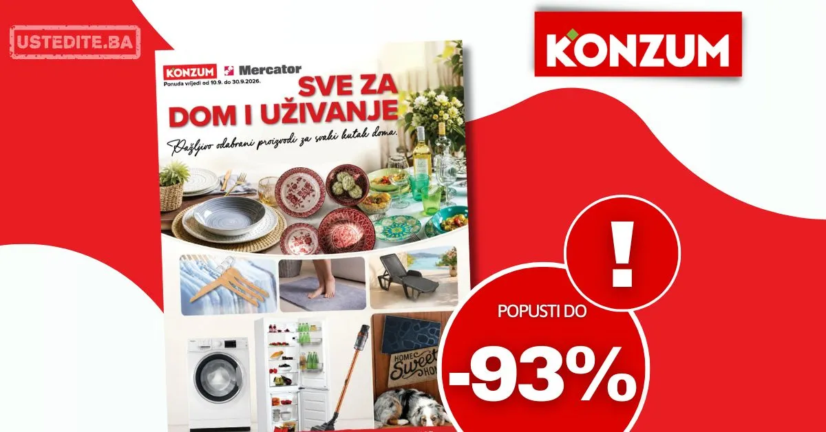 Konzum VELIKA RASPRODAJA - više od 450 artikala sniženo i do 93% 10-30.9.2026. - str. 16
