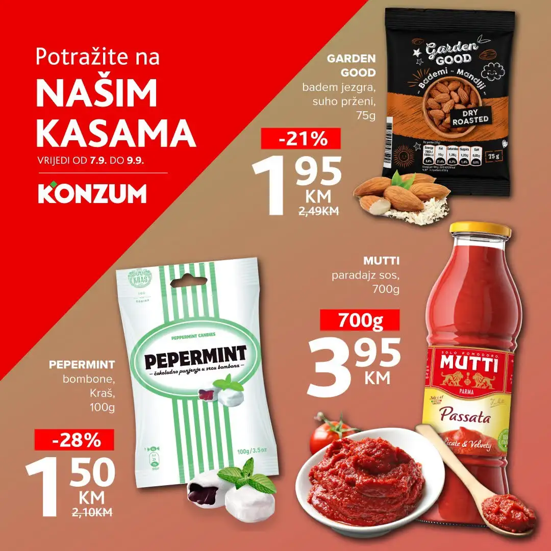 Konzum AKCIJA NA KASAMA 7-9.9.2026. - str. 1