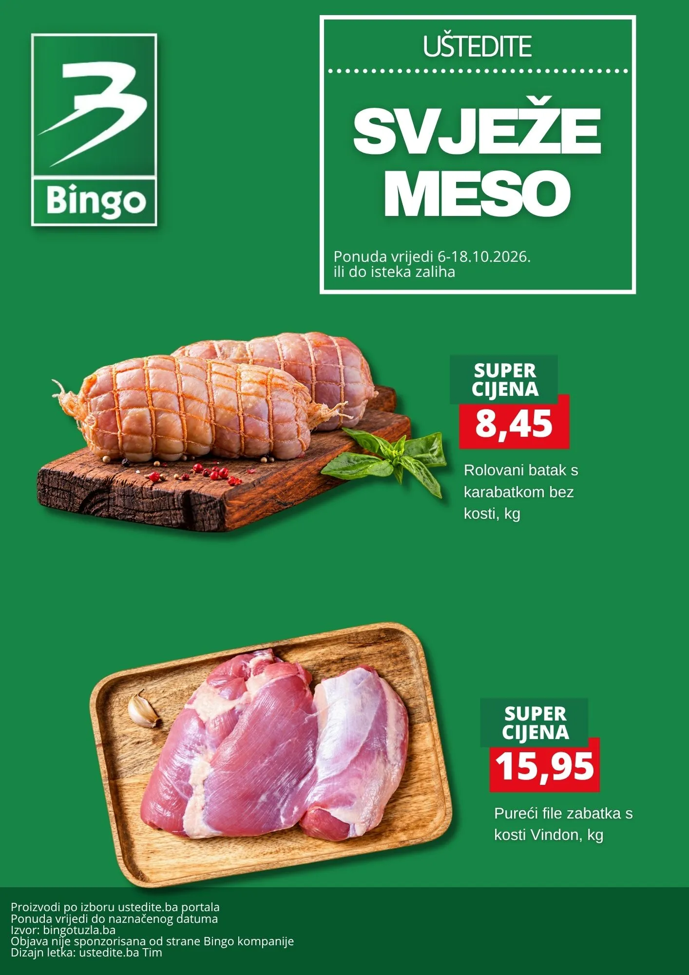 Bingo akcija MESNICA - sniženje do 18.10.2026. - str. 1