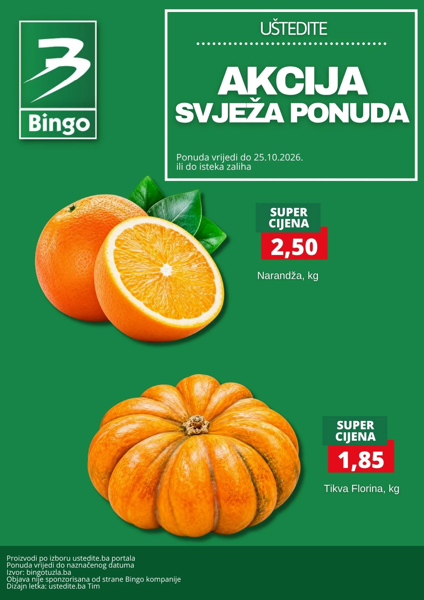 Bingo akcija SVJEŽA PONUDA 22-25.10.2026. - str. 1