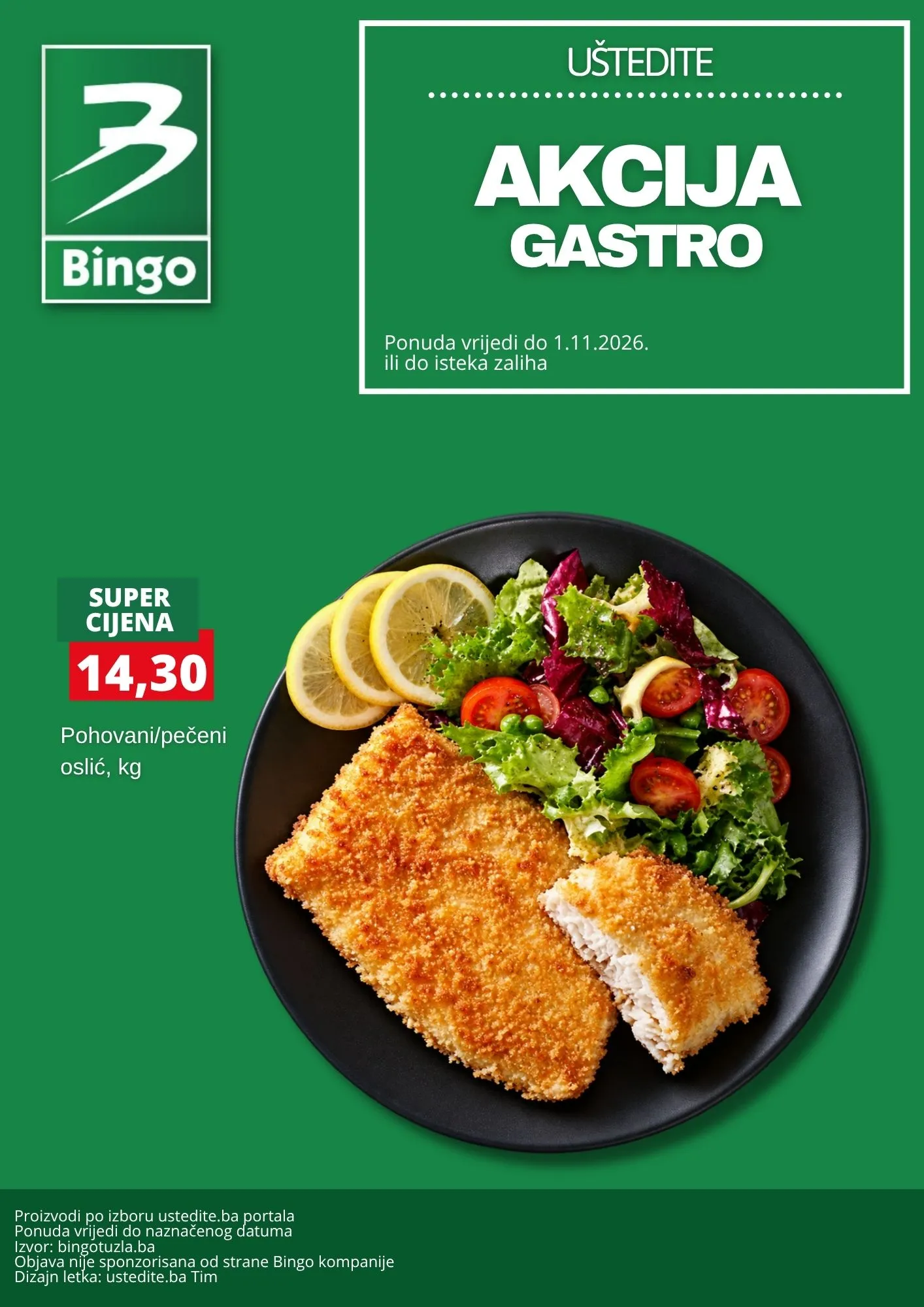 Bingo akcija GASTRO PONUDA - sniženje do 1.11.2026. - str. 1