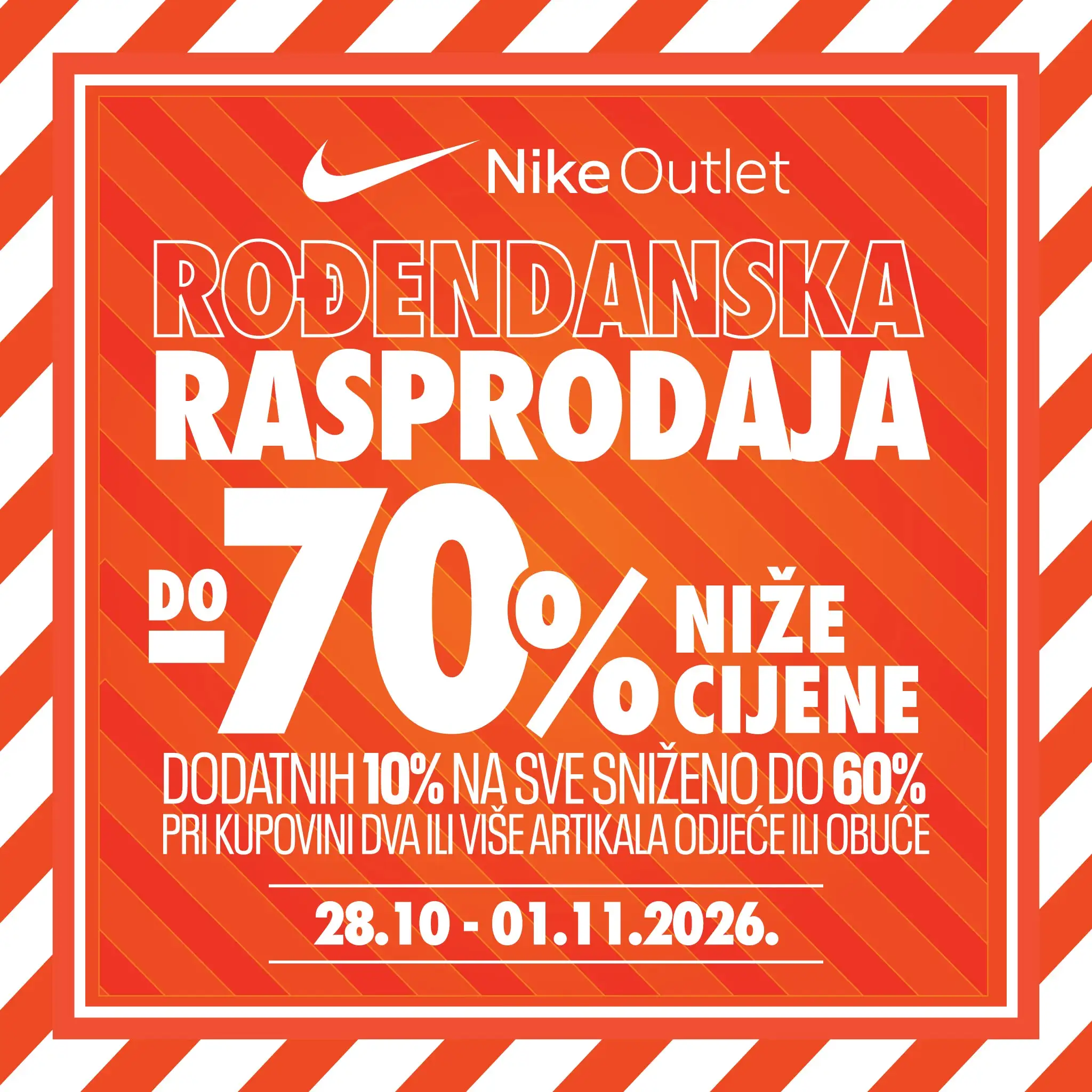 Nike Outlet rođendanska rasprodaja - popusti do 70% od 28.10-1.11.2026. - str. 1
