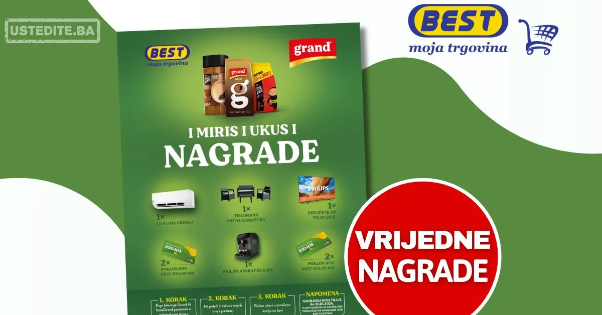 Best NAGRADNA IGRA uz Grand i InstaGrand - osvojite vrijedne nagrade do 31.10.2026.