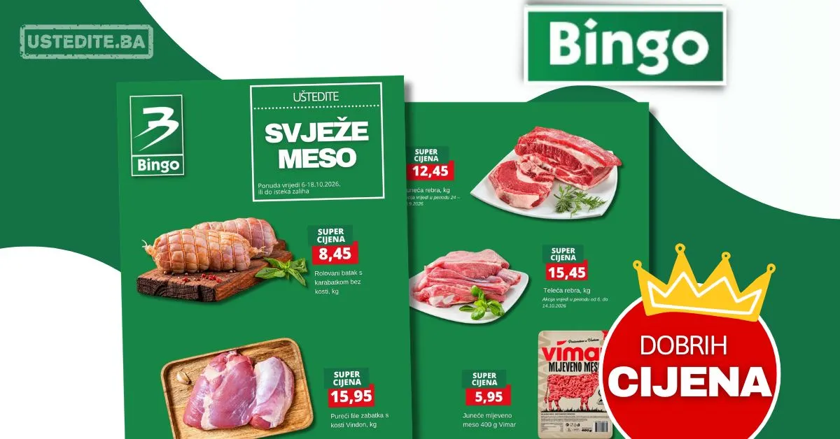 Bingo akcija MESNICA - sniženje do 18.10.2026.