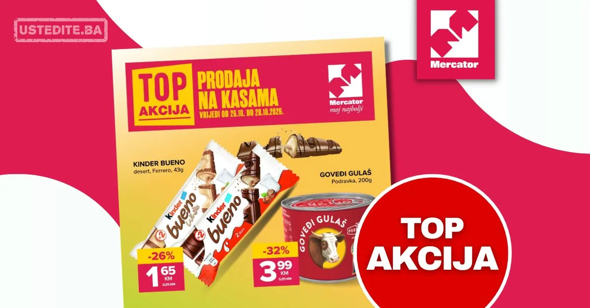 Mercator AKCIJA NA KASAMA 26-28.10.2026.