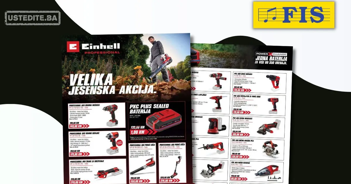 Fis akcija EINHELL 1-31.10.2026.