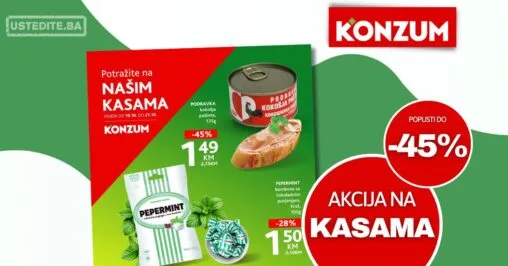 Konzum AKCIJA NA KASAMA 19-21.10.2026.