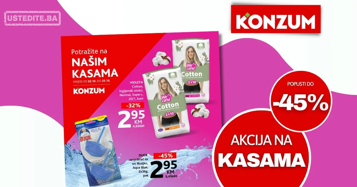 Konzum AKCIJA NA KASAMA 22-25.10.2026.