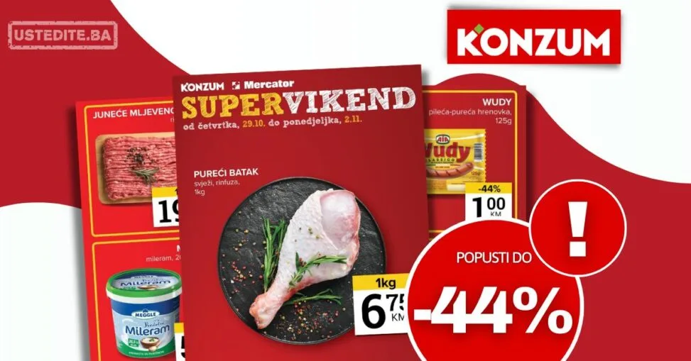 Konzum vikend akcija 29.10-02.11.2026