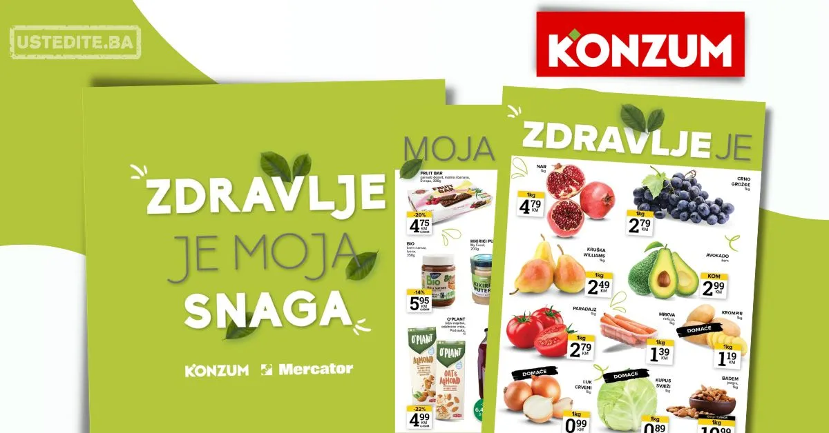 Konzum ZDRAVE NAMIRNICE 6-12.10.2026.