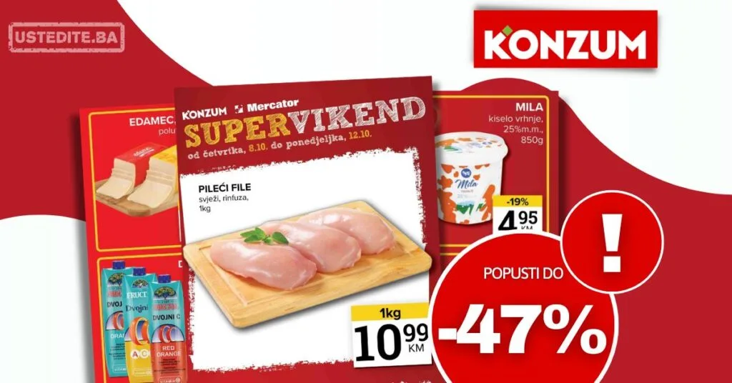 Konzum vikend akcija 8-12.10.2026.