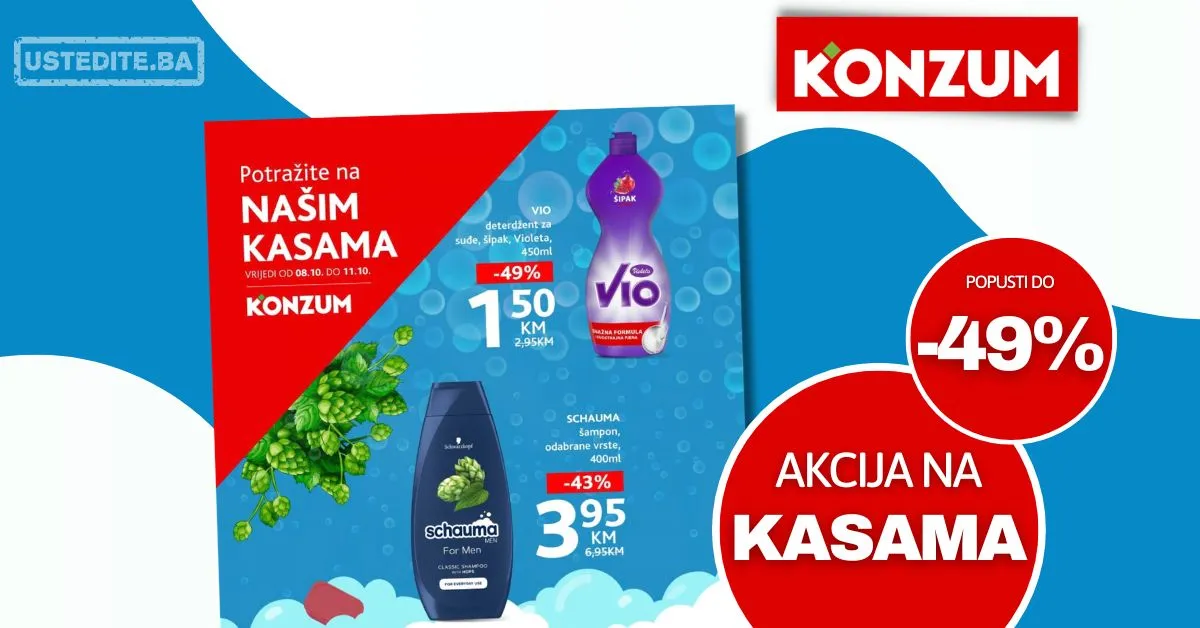 Konzum AKCIJA NA KASAMA 8-11.10.2026.
