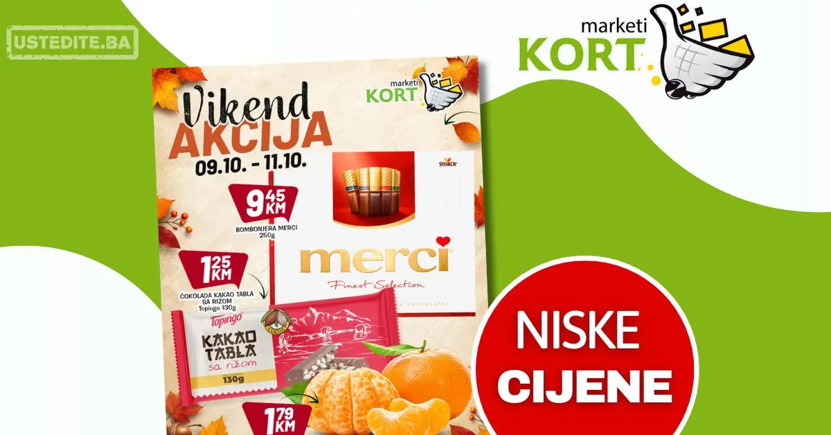 Kort vikend akcija 9-11.10.2026.